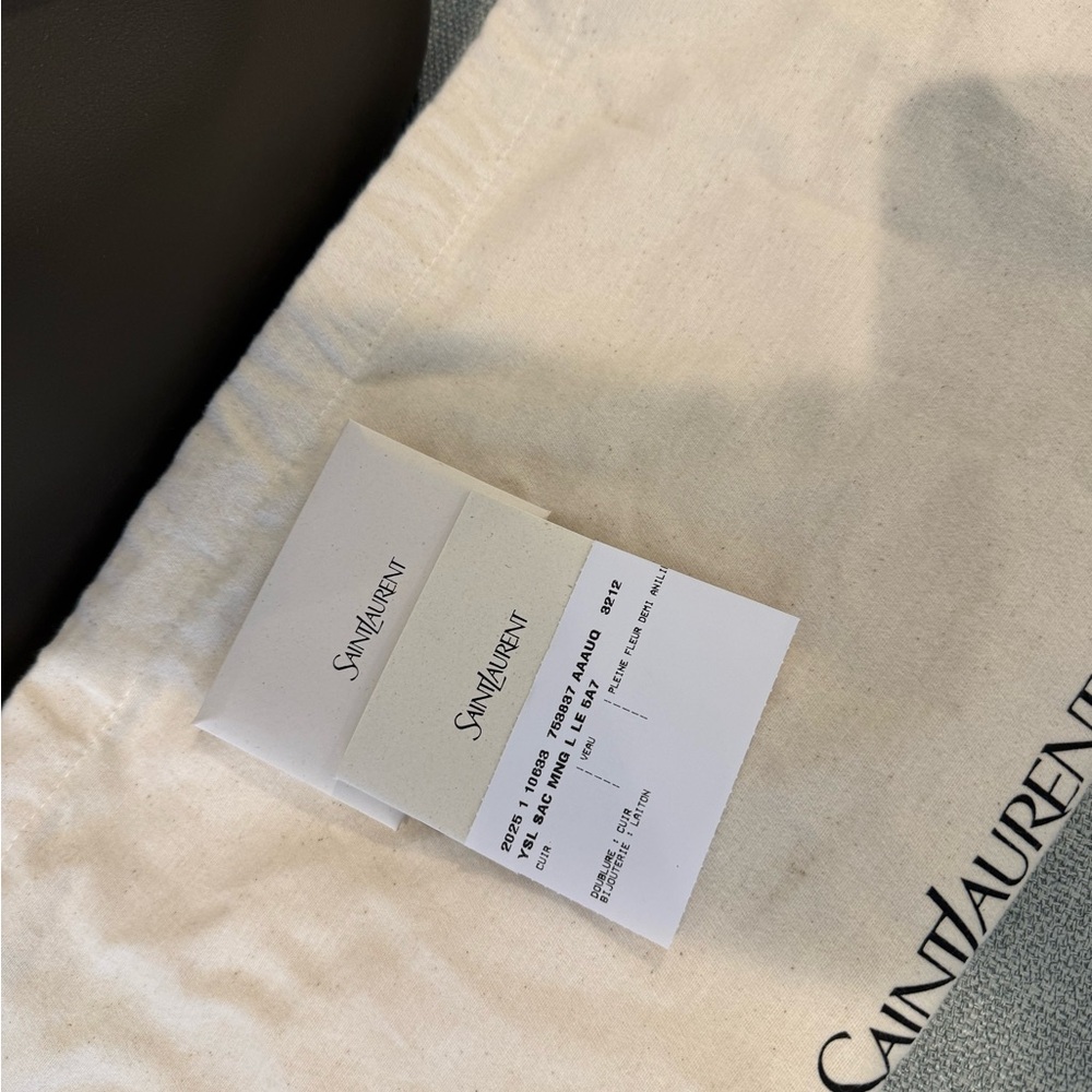 Saint Laurent Taupe Shoulder Bag with Gold Accent - Picture 7 of 11